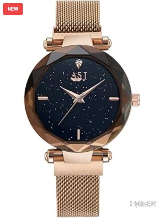 Women\'s Analog Quartz Watch with Mesh Band, Magnetic Buckle, Water Resistant, main image 4